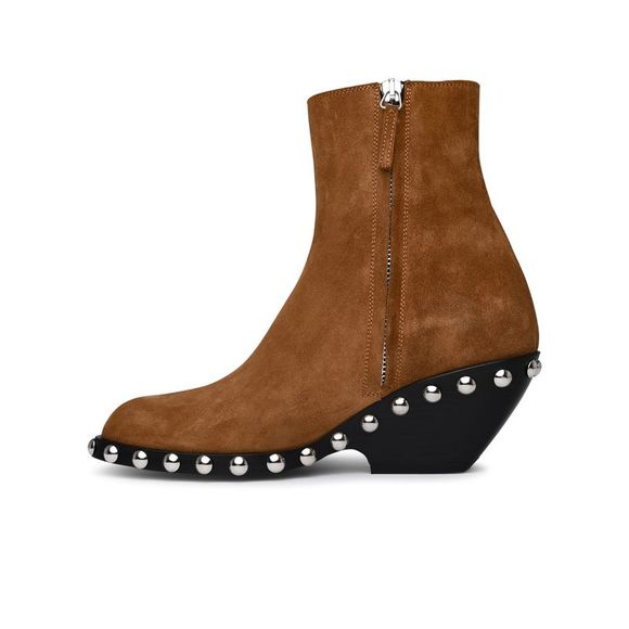 KHAITE Brown Leather Hooper Ankle Boots - Picture 3 of 4